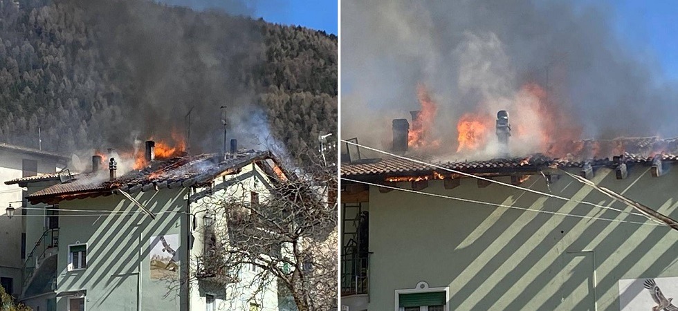 Brucia il tetto di una casa: due famiglie evacuate a Terragnolo